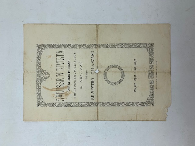 Salusse 'n rivista. Versi martelliani detti la sera del 18 luglio 1908 dall'attore Silvestro Calanzano